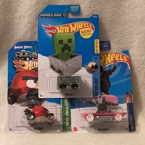Hot Wheels Angry Bird Minecraft Tony Hawk ~ Lot of 3 ~ Sealed Cards